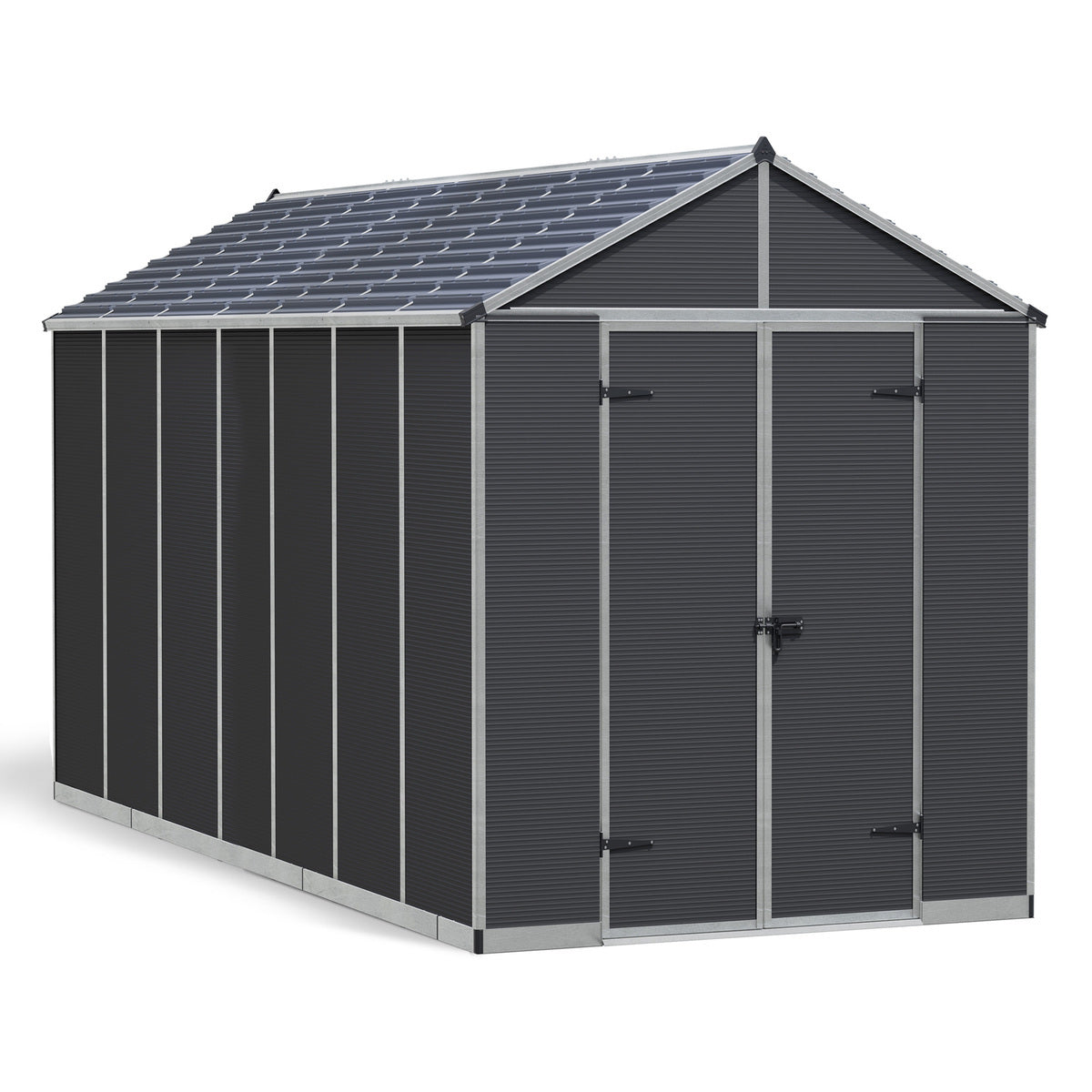 Palram - Canopia | Rubicon 8ft Ultra Durable Outdoor Storage Shed for Garden Dark Grey Series (Copy)