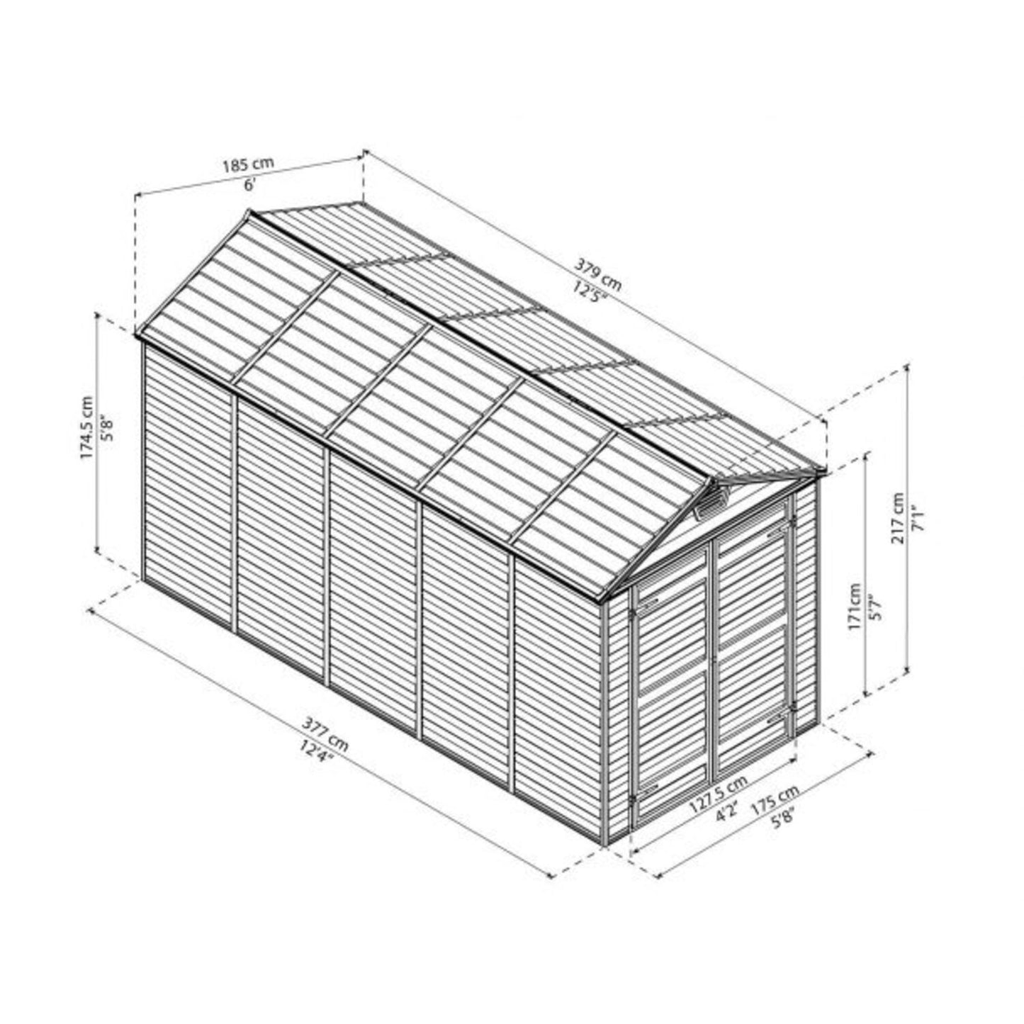 Palram - Canopia | SkyLight Storage Shed - 6' Wide - Gray