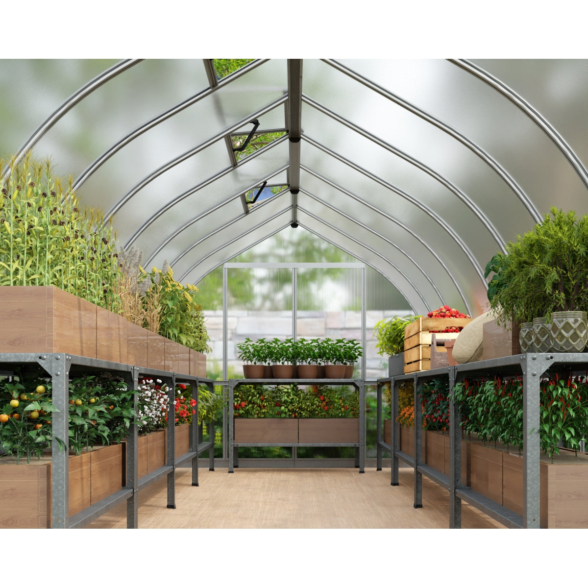 Palram - Canopia | Bella Greenhouse 8 ft Wide - Silver With 6mm
