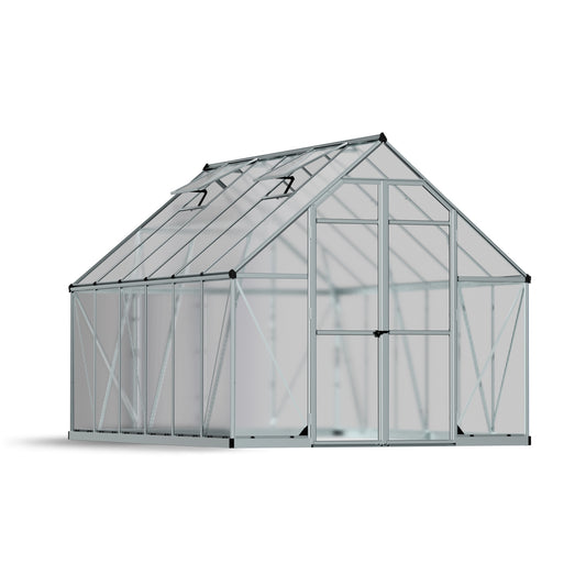 Palram - Canopia | Essence Greenhouse Kit - Silver With 4mm Twin-wall Polycarbonate Glazing