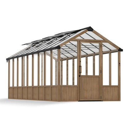 Palram - Canopia | Natura 8 ft Series - Cedar Wood Greenhouse Kit - MyGreenhouseStore.com