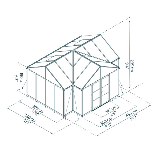Palram - Canopia | 12x15 Ft Triomphe Chalet Greenhouse
