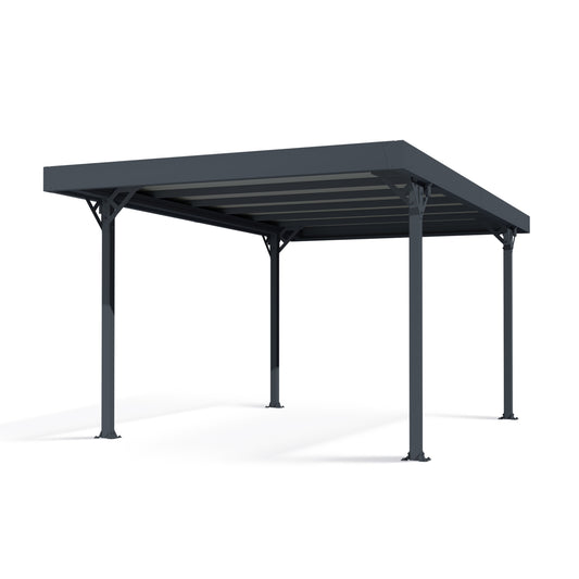 Palram - Canopia | Palma 5000 Carport/Patio Cover - Gray/Gray - 16X10x7 ft