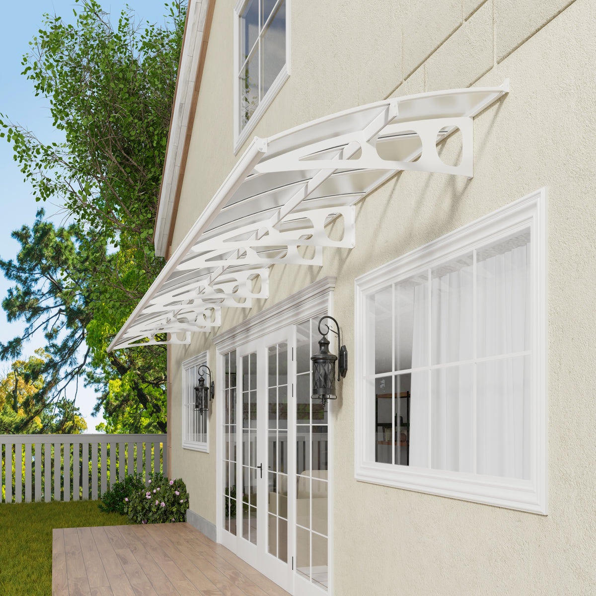 Palram - Canopia | Bordeaux Awning - White/Diffused Clear - 5 ft Wide