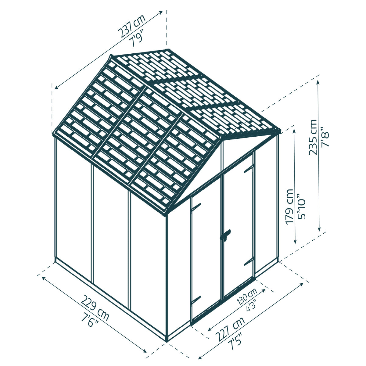 Palam Garden Sheds Rubicon 8x8 Grey