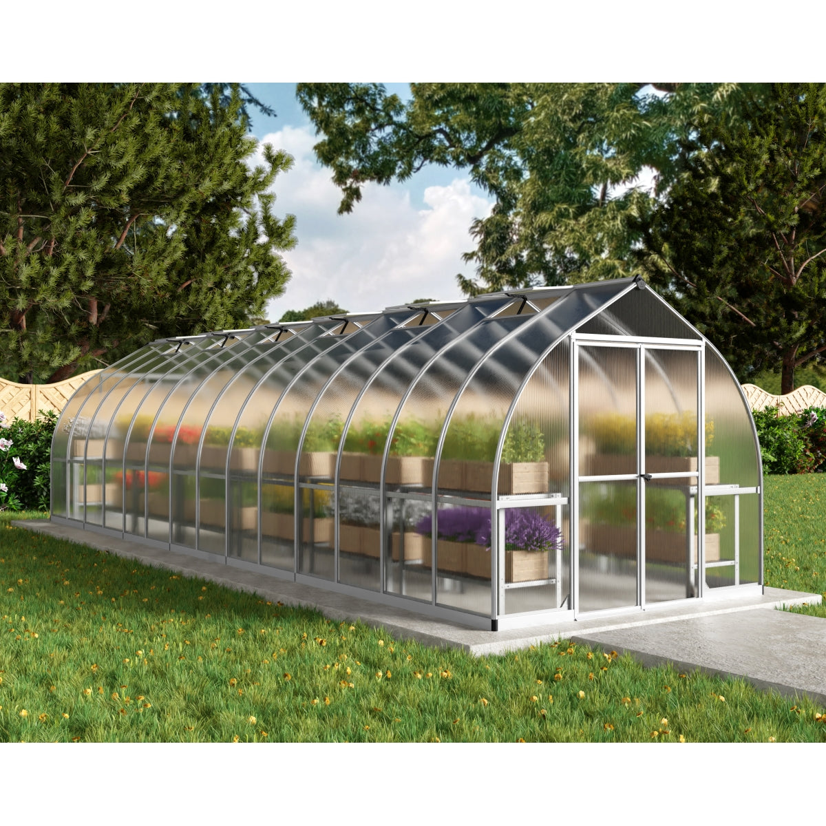 Palram - Canopia | Bella Greenhouse 8 ft Wide - Silver With 6mm Twin-w
