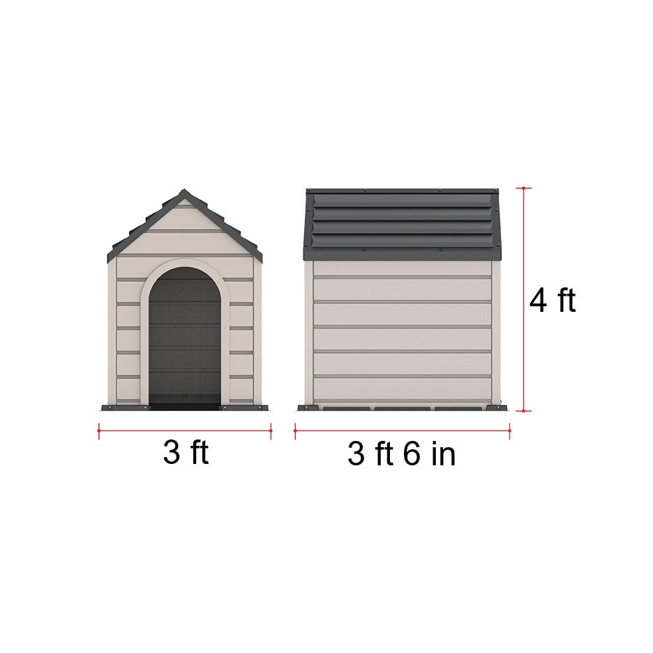 Duramax | Outdoor Resin Plastic Pet Kennel 3x3.6x4 ft - MyGreenhouseStore.com