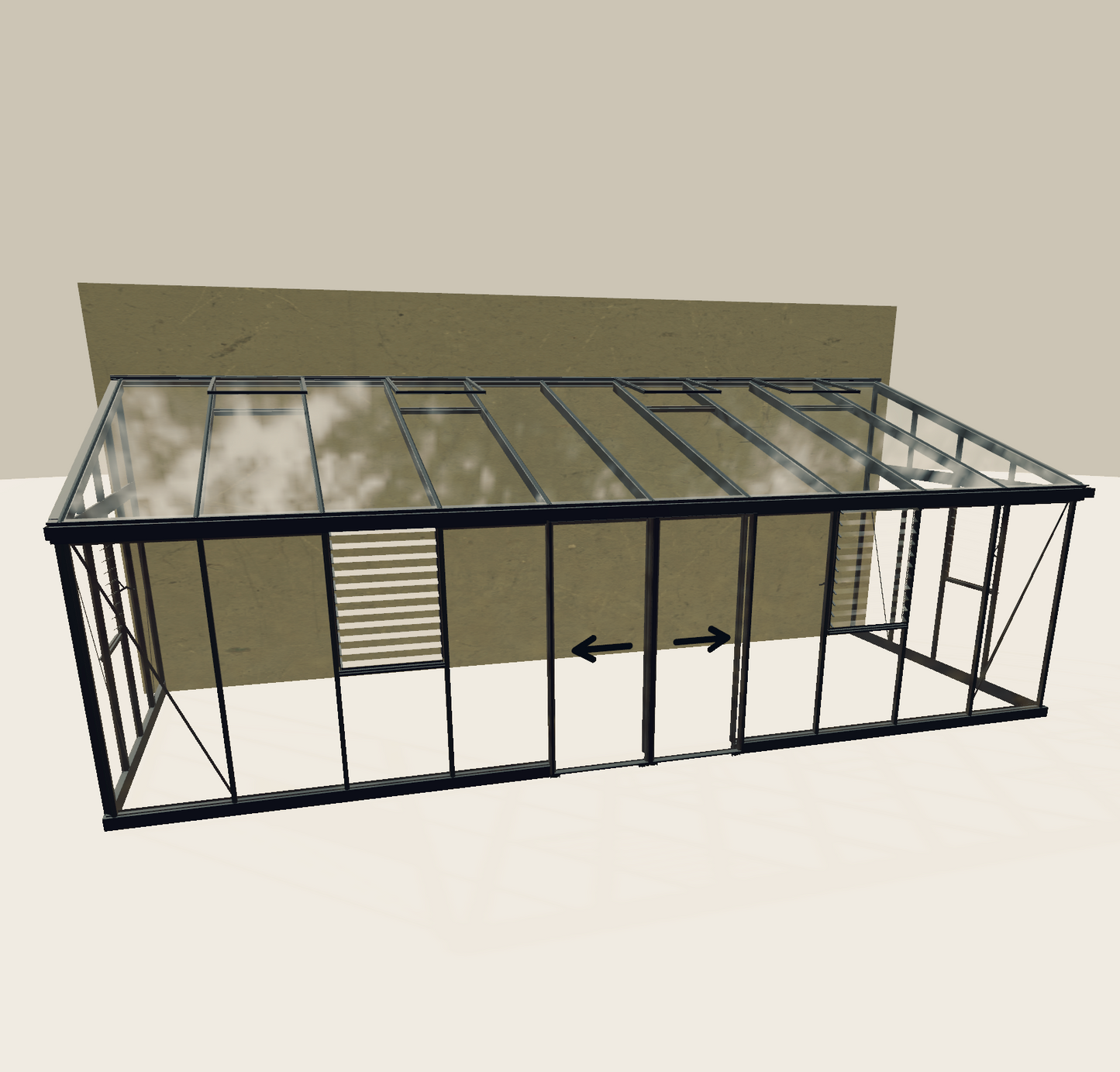 Janssens | Arcadia Lean-To Glass Greenhouse/Sunroom with 4mm Tempered Glass Glazing (Custom WVL542)