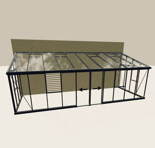 Janssens | Arcadia Lean-To Glass Greenhouse/Sunroom with 4mm Tempered Glass Glazing (Custom WVL542)