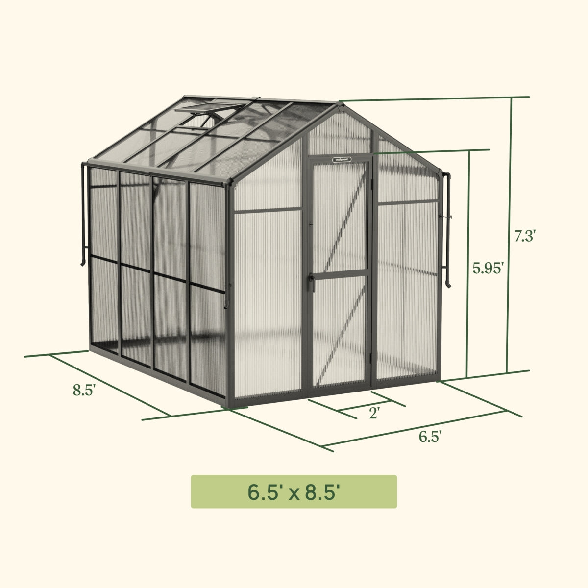 Vego | Junior Victorian Greenhouse Kit 6ft 6in Wide