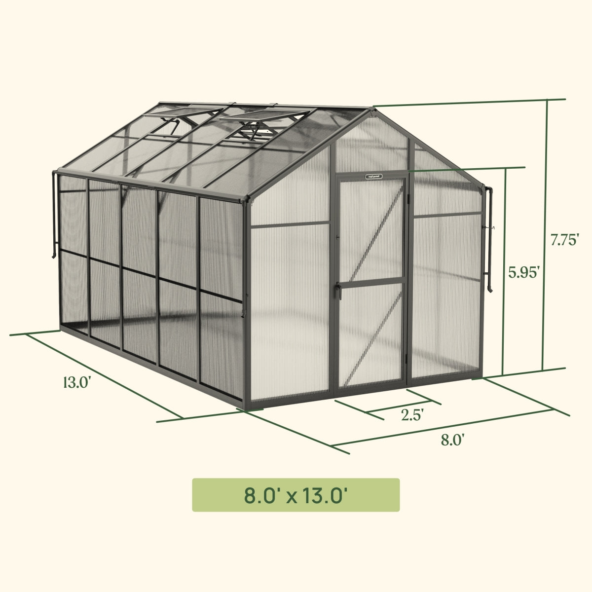 Vego | Junior Victorian Greenhouse Kit 8ft Wide