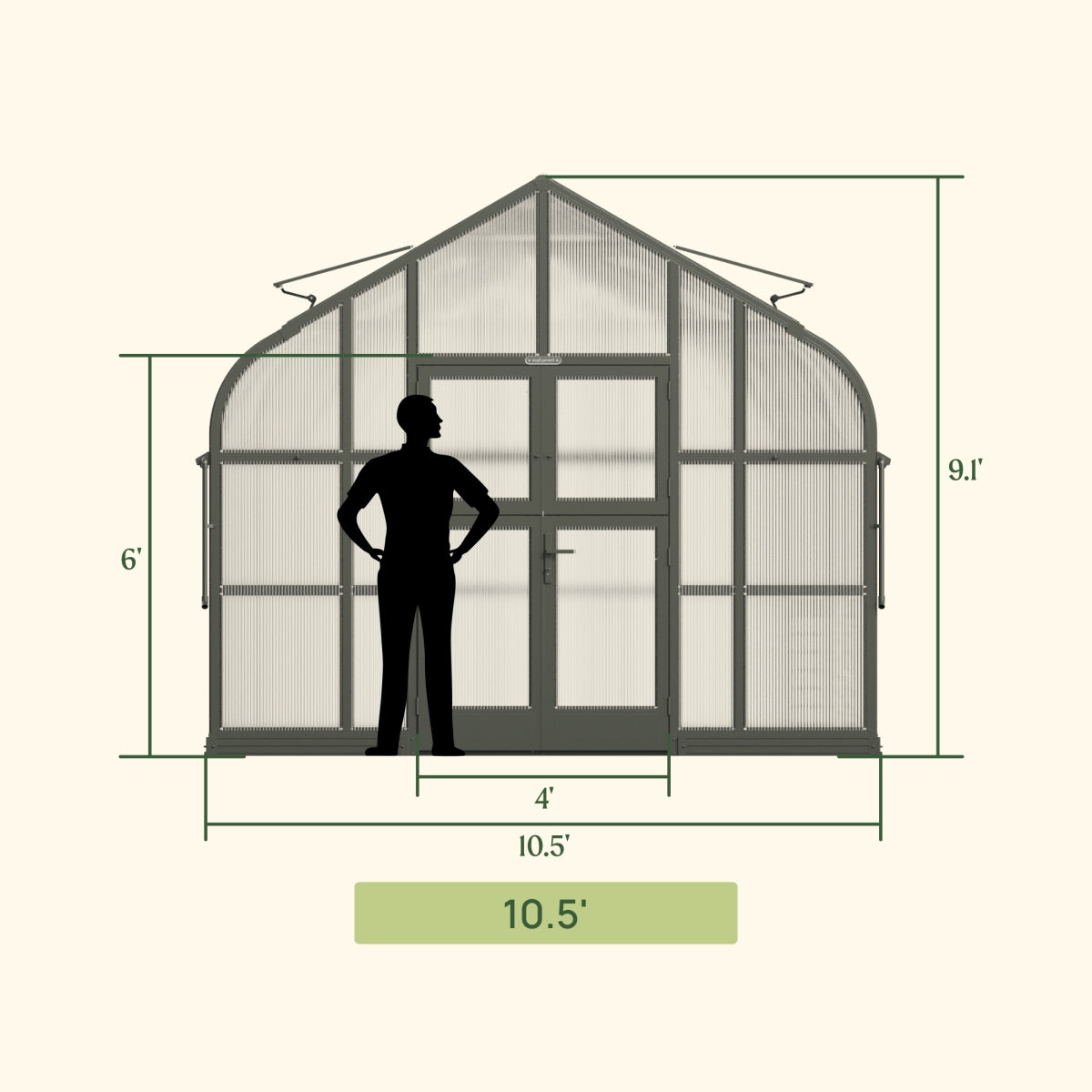 Vego | Pacific Greenhouse Kit 10ft 6in Wide