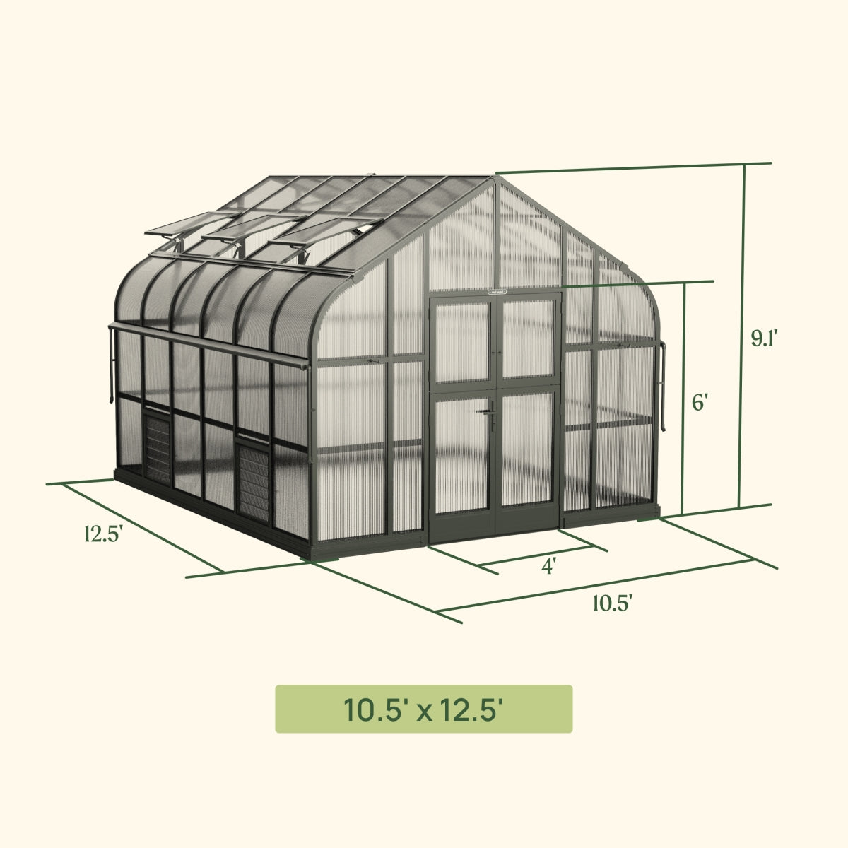 Vego | Pacific Greenhouse Kit 10ft 6in Wide