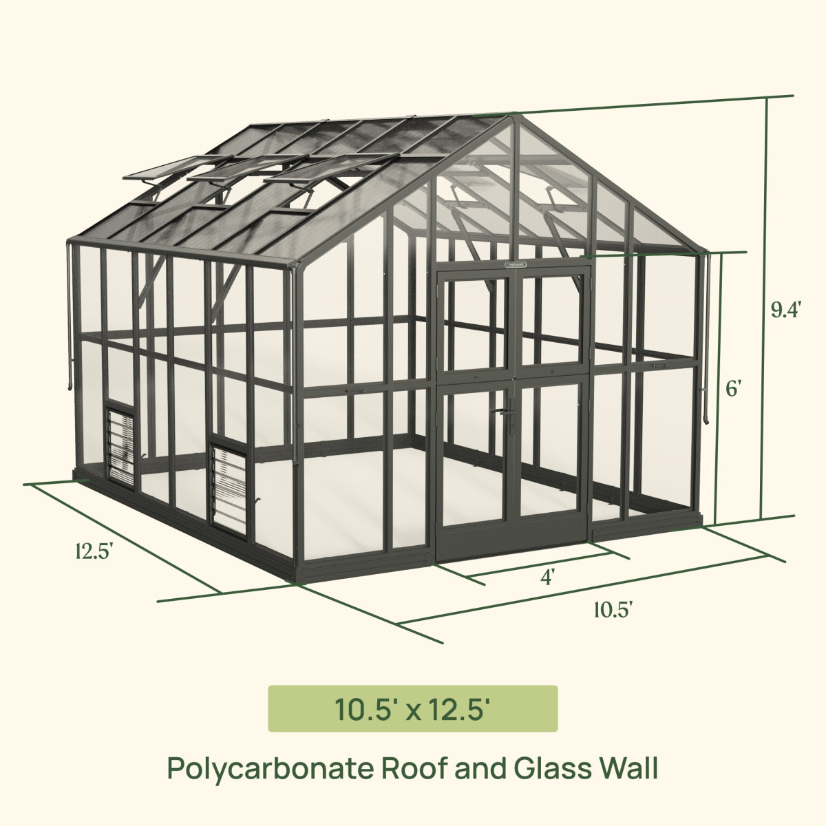 Vego | Victorian Greenhouse Kit 10ft 6in Wide