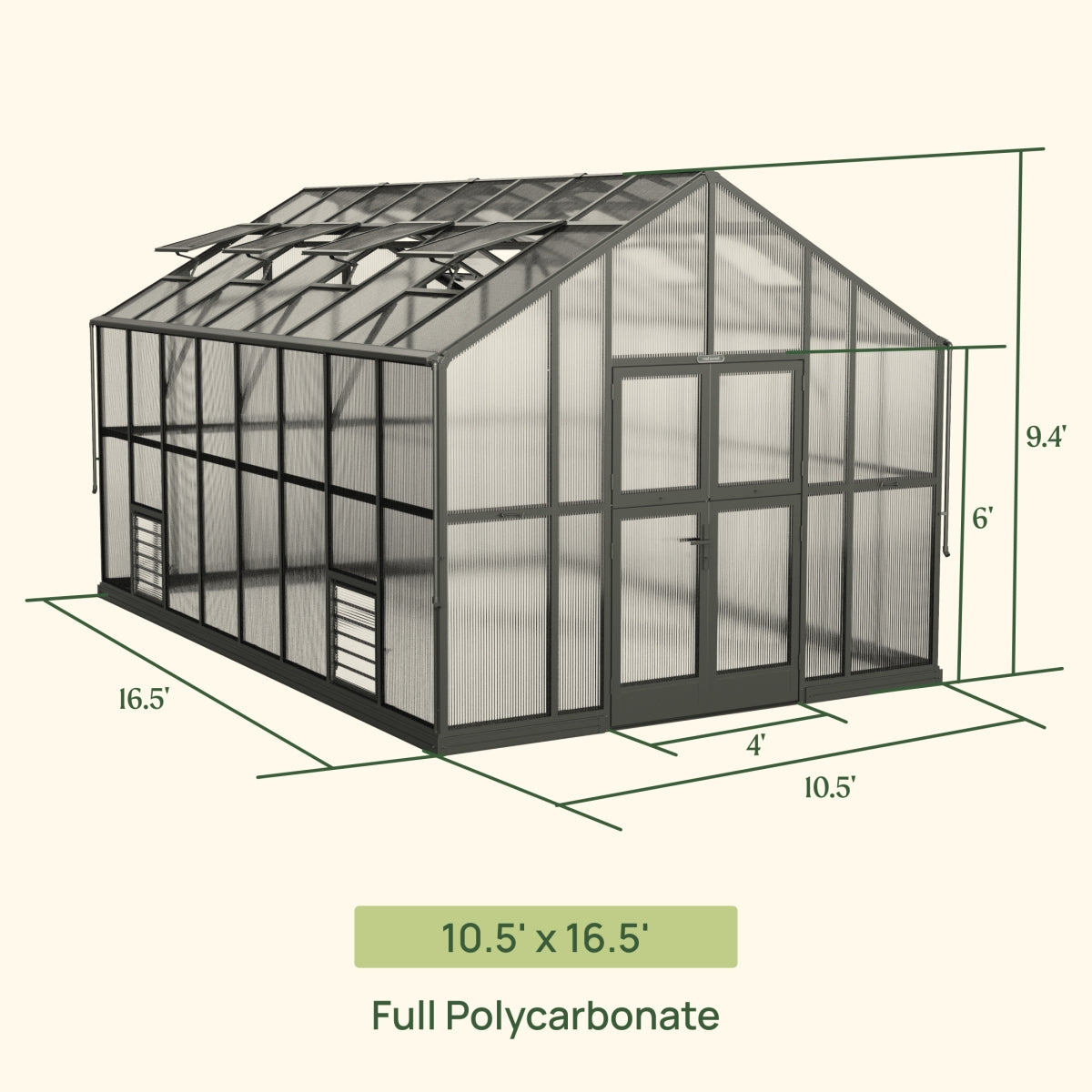 Vego | Victorian Greenhouse Kit 10ft 6in Wide