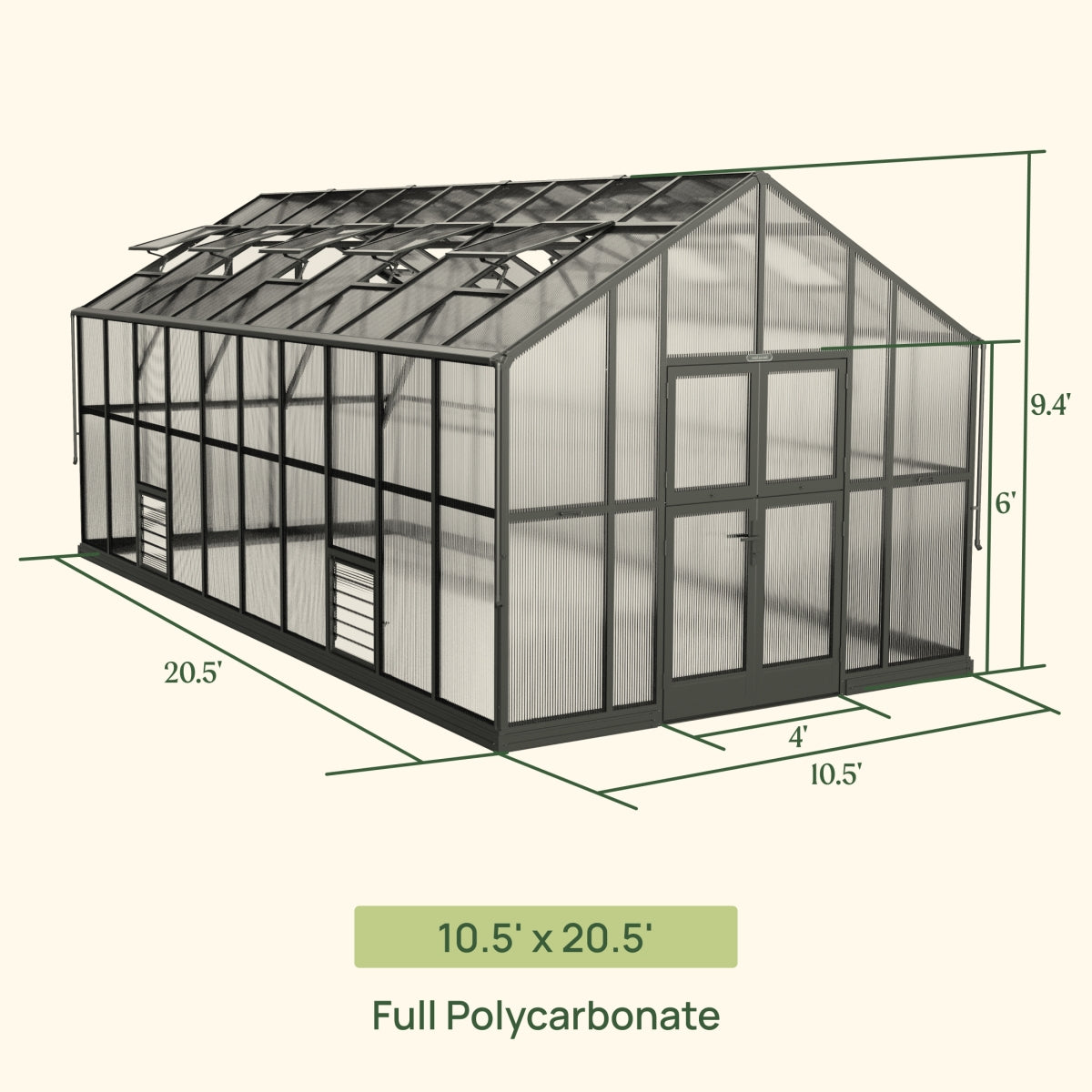Vego | Victorian Greenhouse Kit 10ft 6in Wide