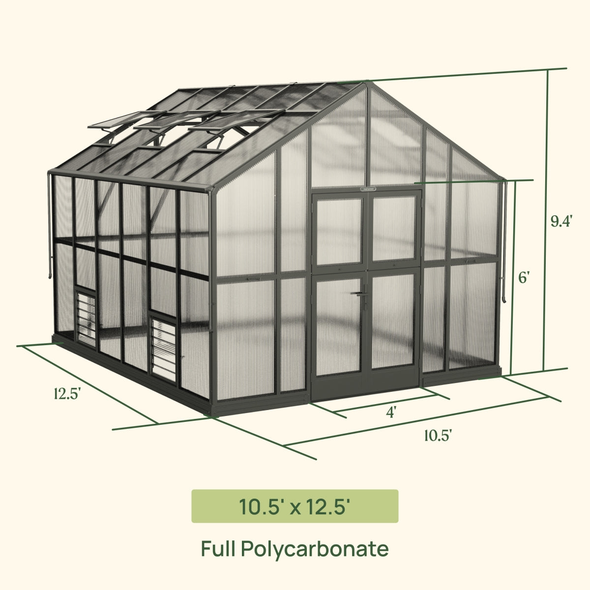 Vego | Victorian Greenhouse Kit 10ft 6in Wide