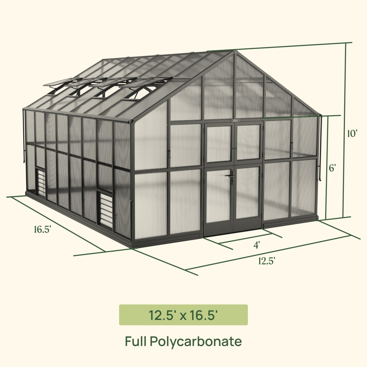 Vego | Grand Victorian Greenhouse Kit 12ft 6in Wide
