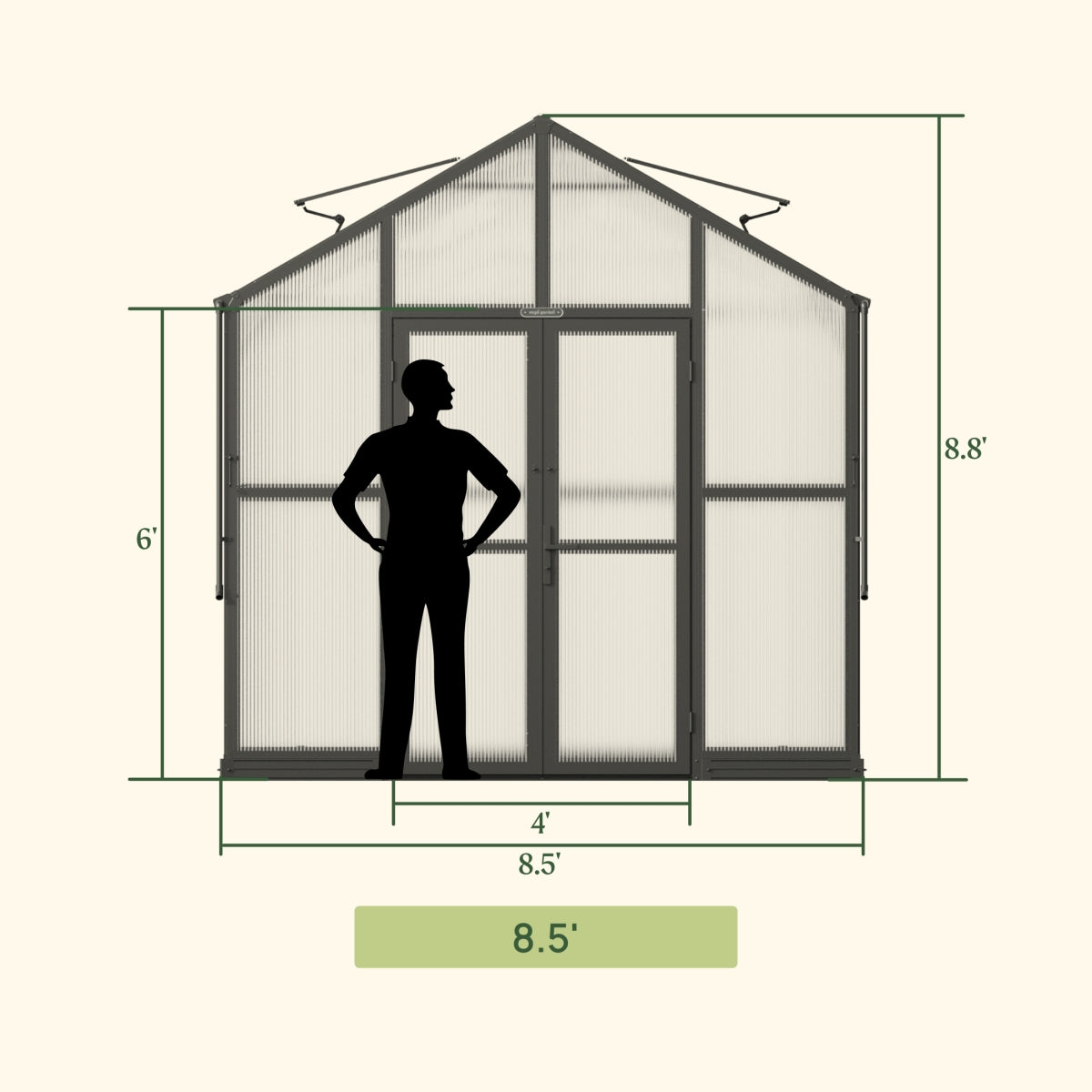 Vego | Victorian Greenhouse Kit 8ft 6in Wide