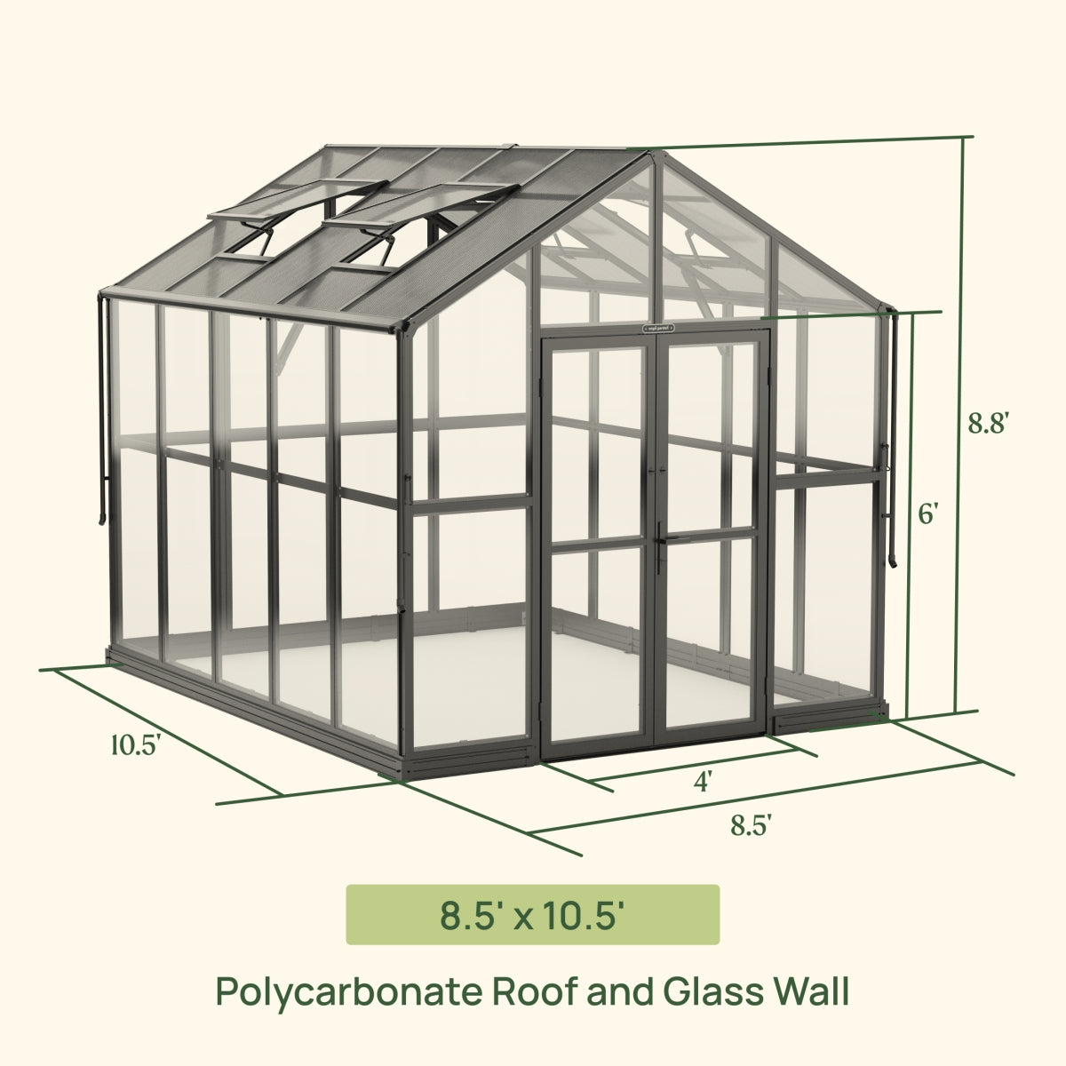 Vego | Victorian Greenhouse Kit 8ft 6in Wide