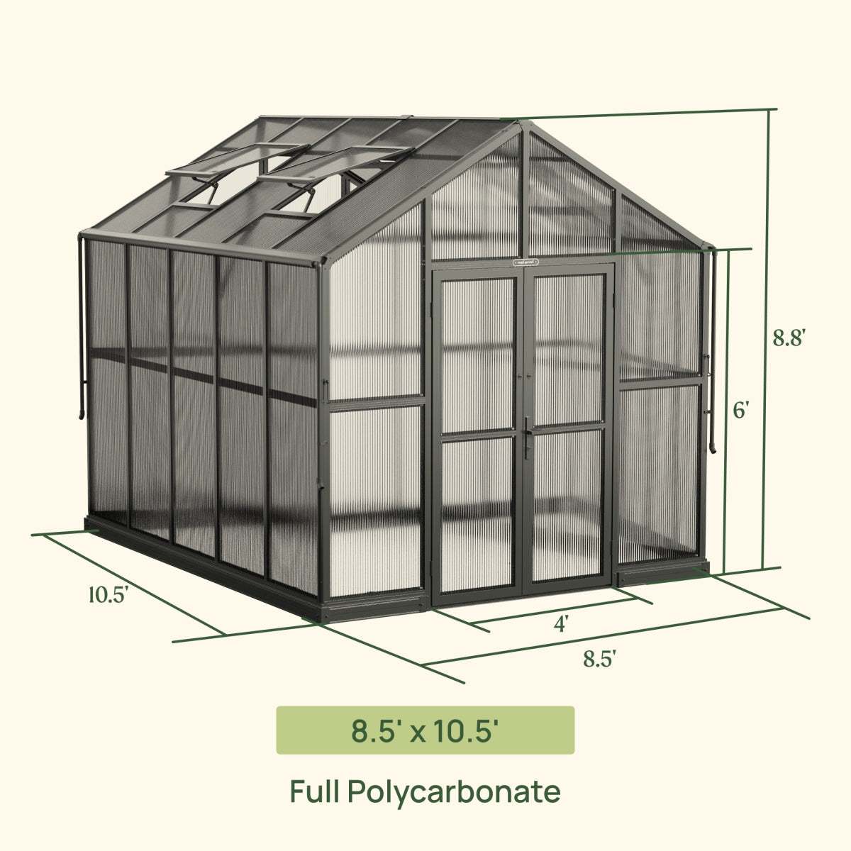 Vego | Victorian Greenhouse Kit 8ft 6in Wide