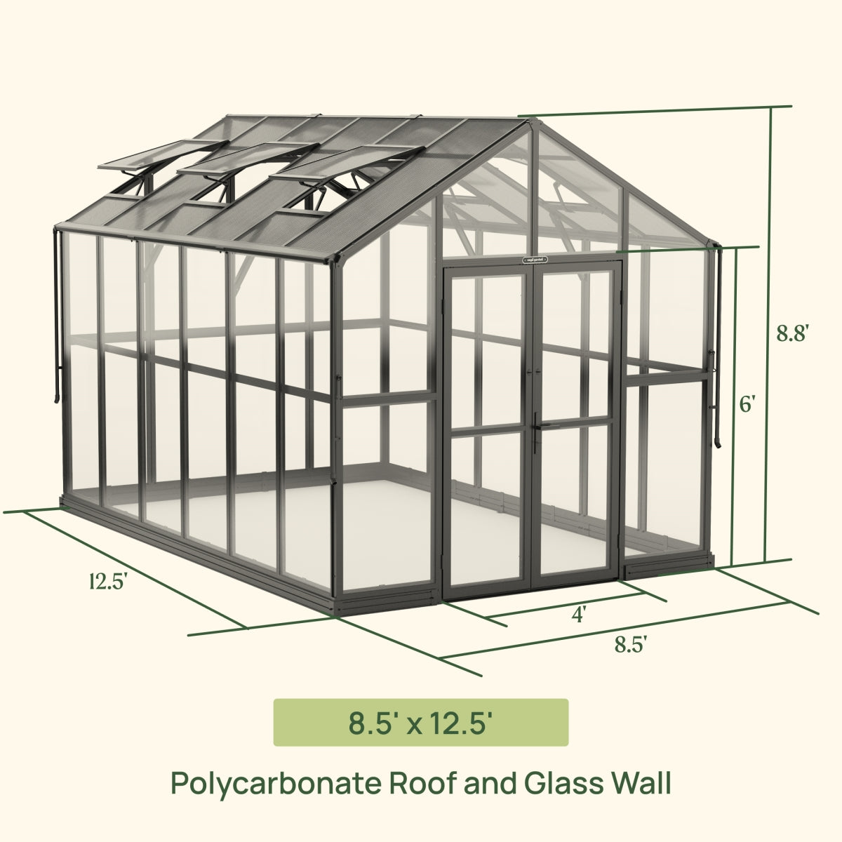 Vego | Victorian Greenhouse Kit 8ft 6in Wide