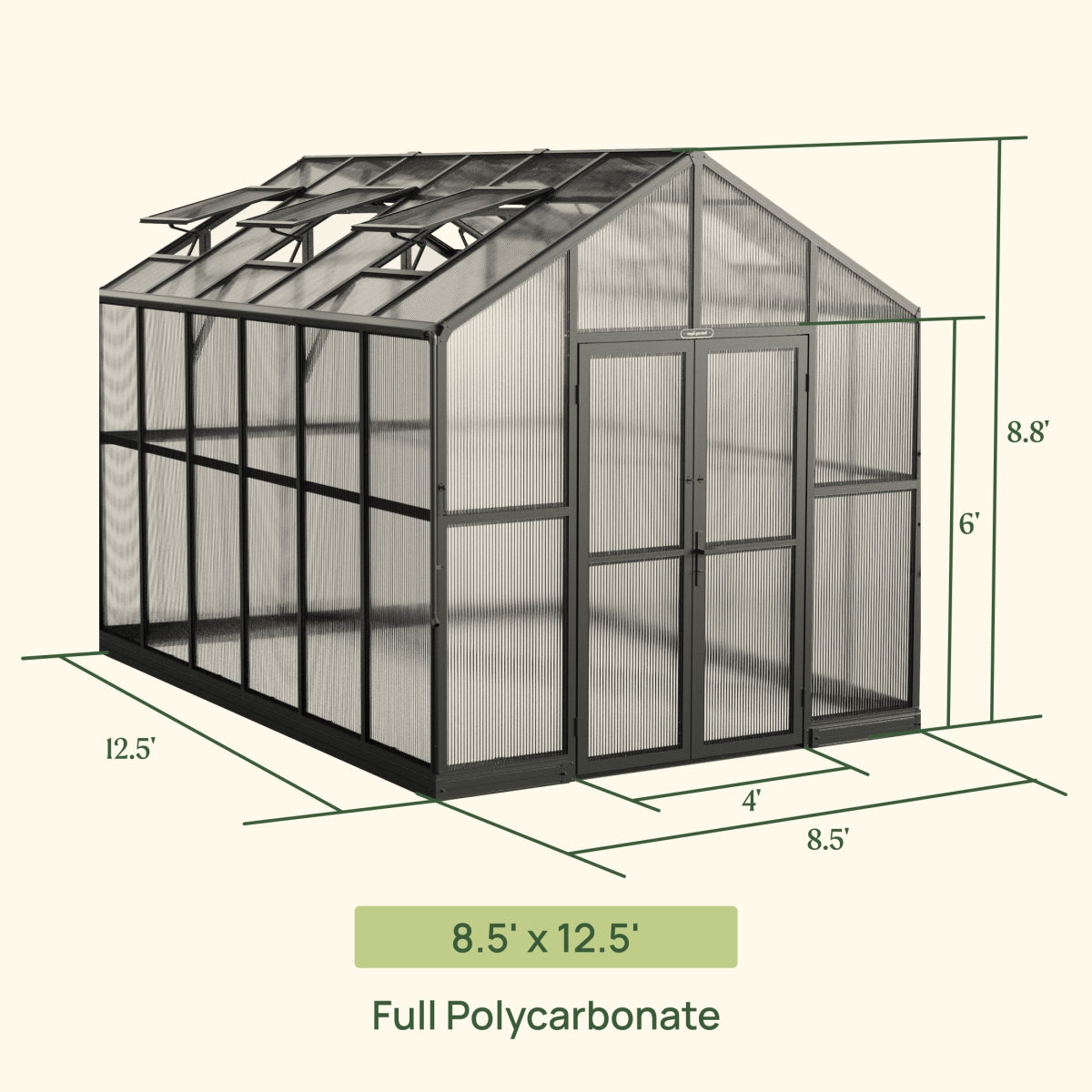 Vego | Victorian Greenhouse Kit 8ft 6in Wide