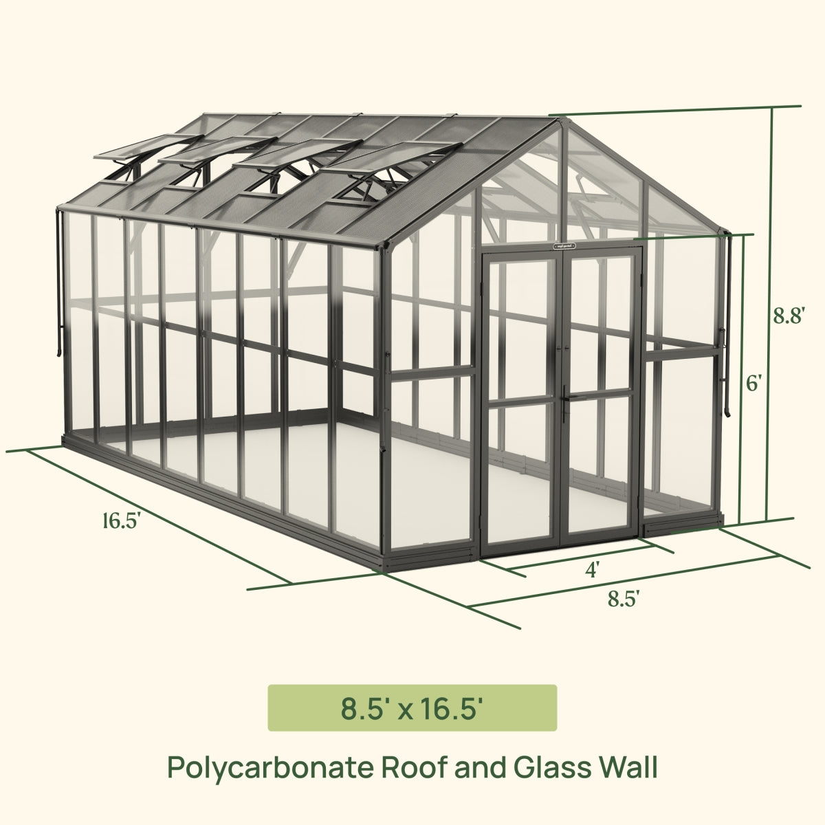 Vego | Victorian Greenhouse Kit 8ft 6in Wide