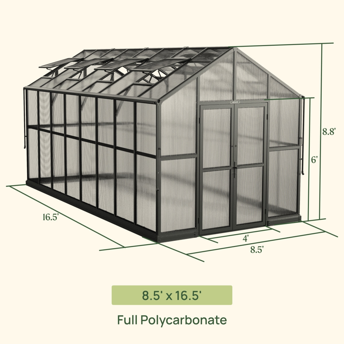 Vego | Victorian Greenhouse Kit 8ft 6in Wide