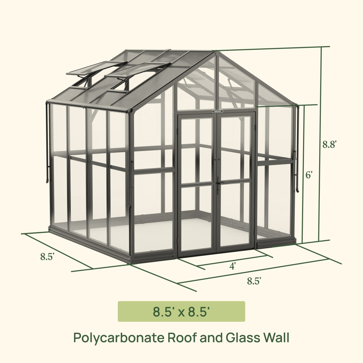 Vego | Victorian Greenhouse Kit 8ft 6in Wide