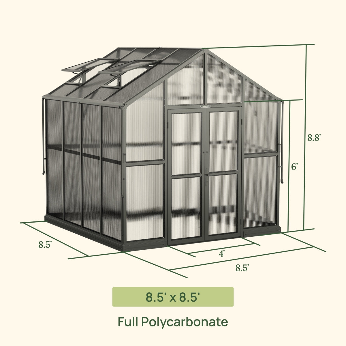 Vego | Victorian Greenhouse Kit 8ft 6in Wide