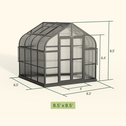 Vego | Pacific Greenhouse Kit 8ft 6in Wide