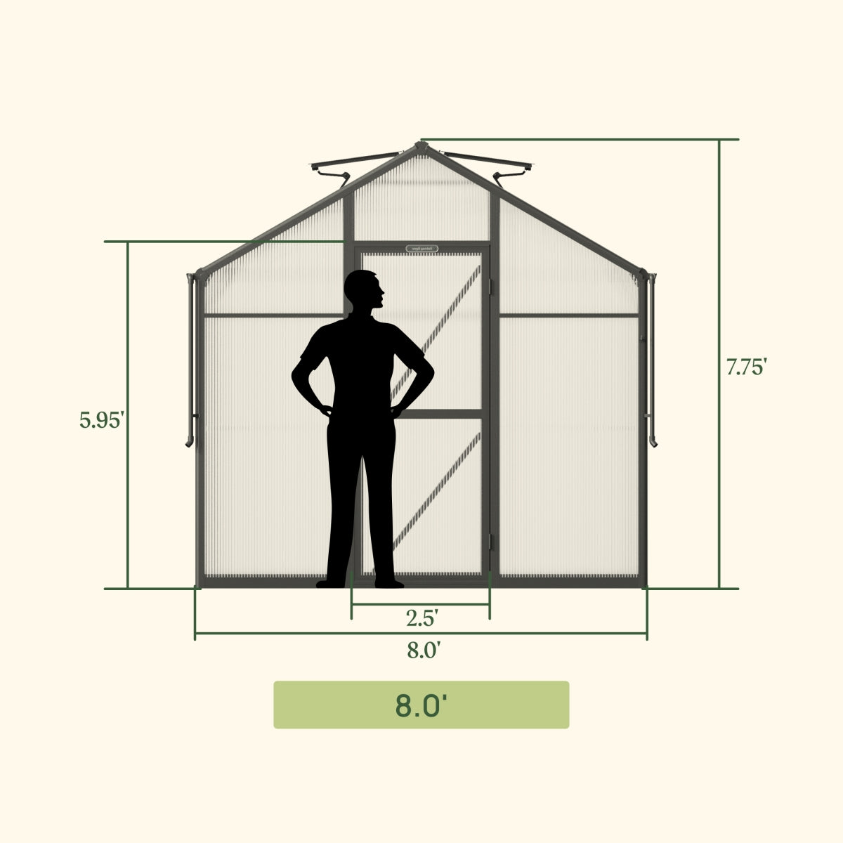 Vego | Junior Victorian Greenhouse Kit 8ft Wide