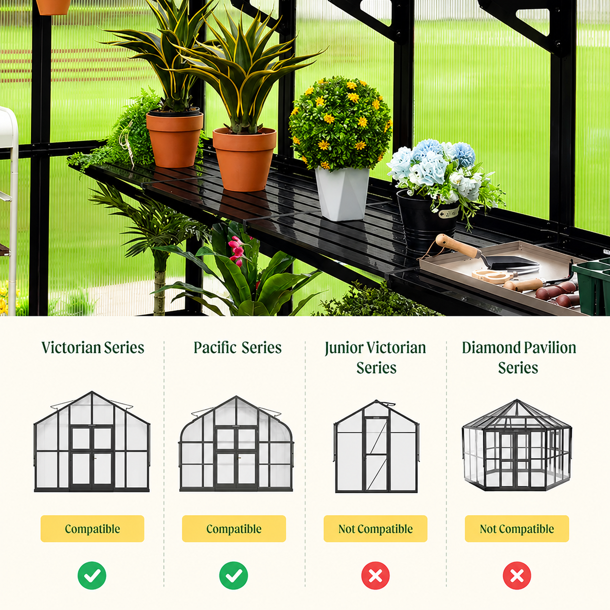 Vego | Fixed Bottom Shelf for Greenhouse
