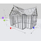 Janssens | 13x16x9 Ft Antique Orangerie Glass Greenhouse Kit With 4mm Tempered Glass Glazing