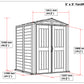 DuraMax | 5.5x5.5x6 Ft YardMate Plus Vinyl Plastic Storage Shed with Floor