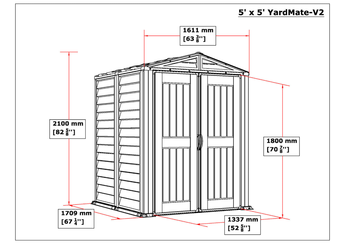 DuraMax | 5.5x5.5x6 Ft YardMate Plus Vinyl Plastic Storage Shed with Floor