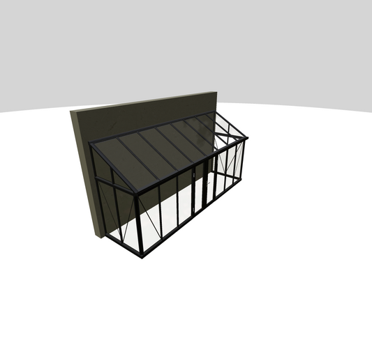 Janssens | Arcadia Lean-To Glass Greenhouse/Sunroom with 4mm Tempered Glass Glazing RIX641