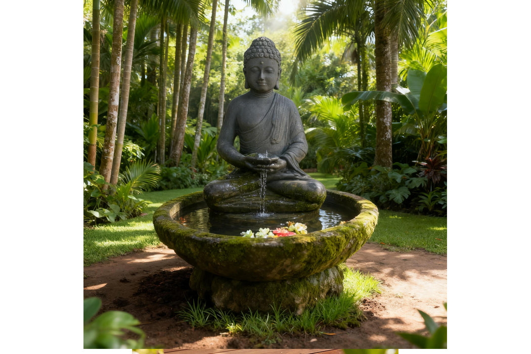 Exaco | Buddha Bowl Fountain – Peaceful Outdoor Water Feature for Gardens and Patios