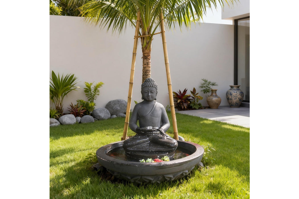 Exaco | Buddha Bowl Fountain – Peaceful Outdoor Water Feature for Gardens and Patios