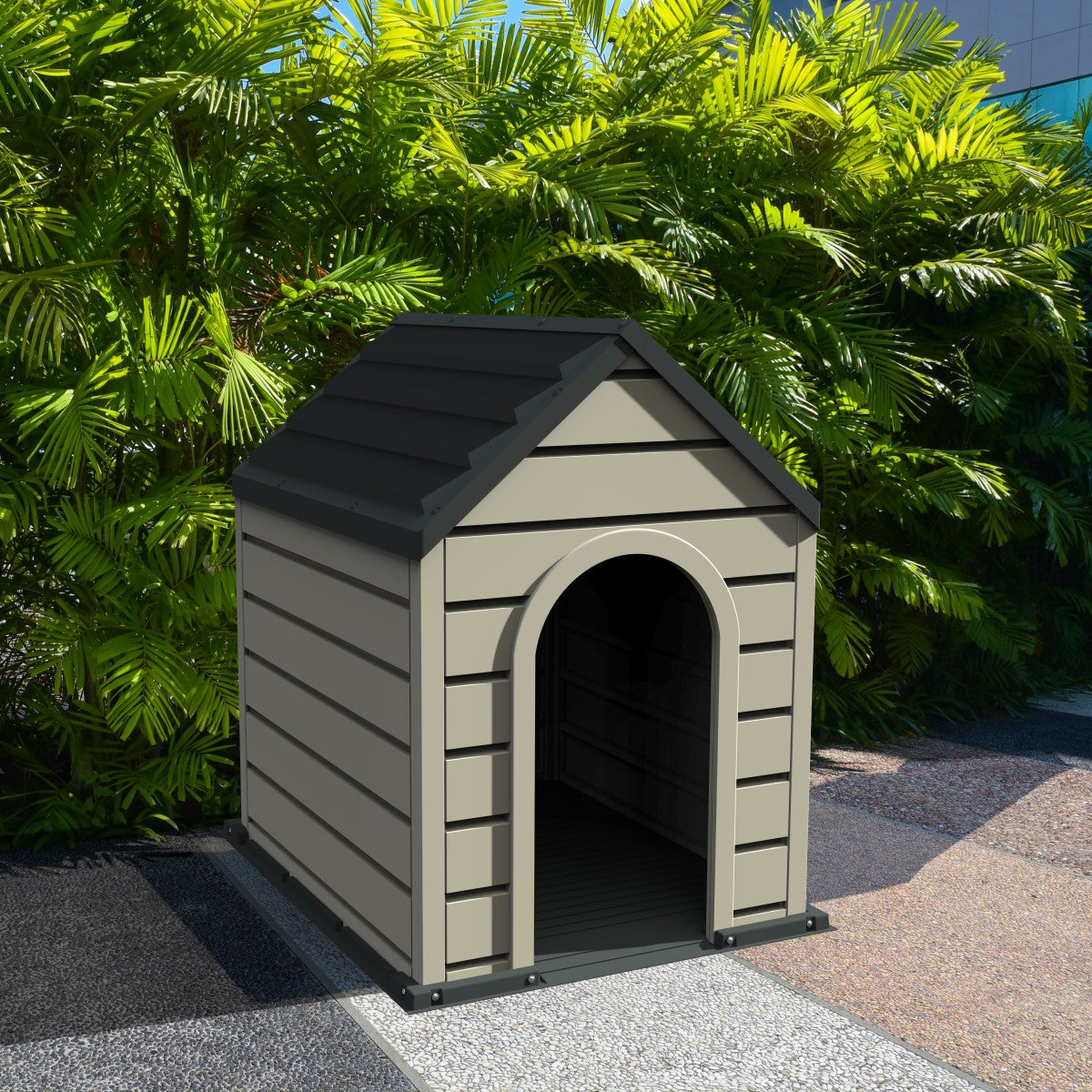 Duramax | Outdoor Resin Plastic Pet Kennel 3x3.6x4 ft - MyGreenhouseStore.com