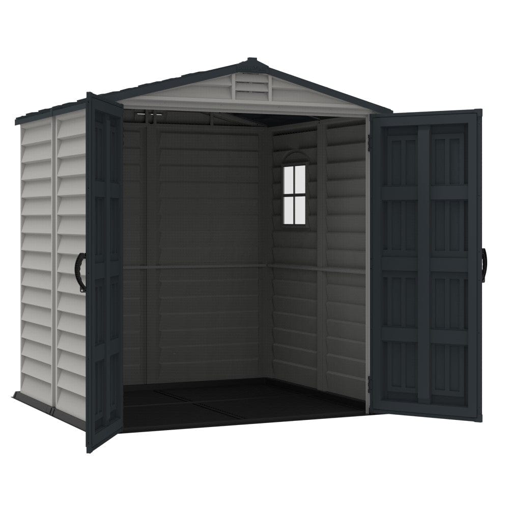 DuraMax | StoreMate Plus 6x6x7 ft Vinyl Plastic Storage Shed with Floo ...