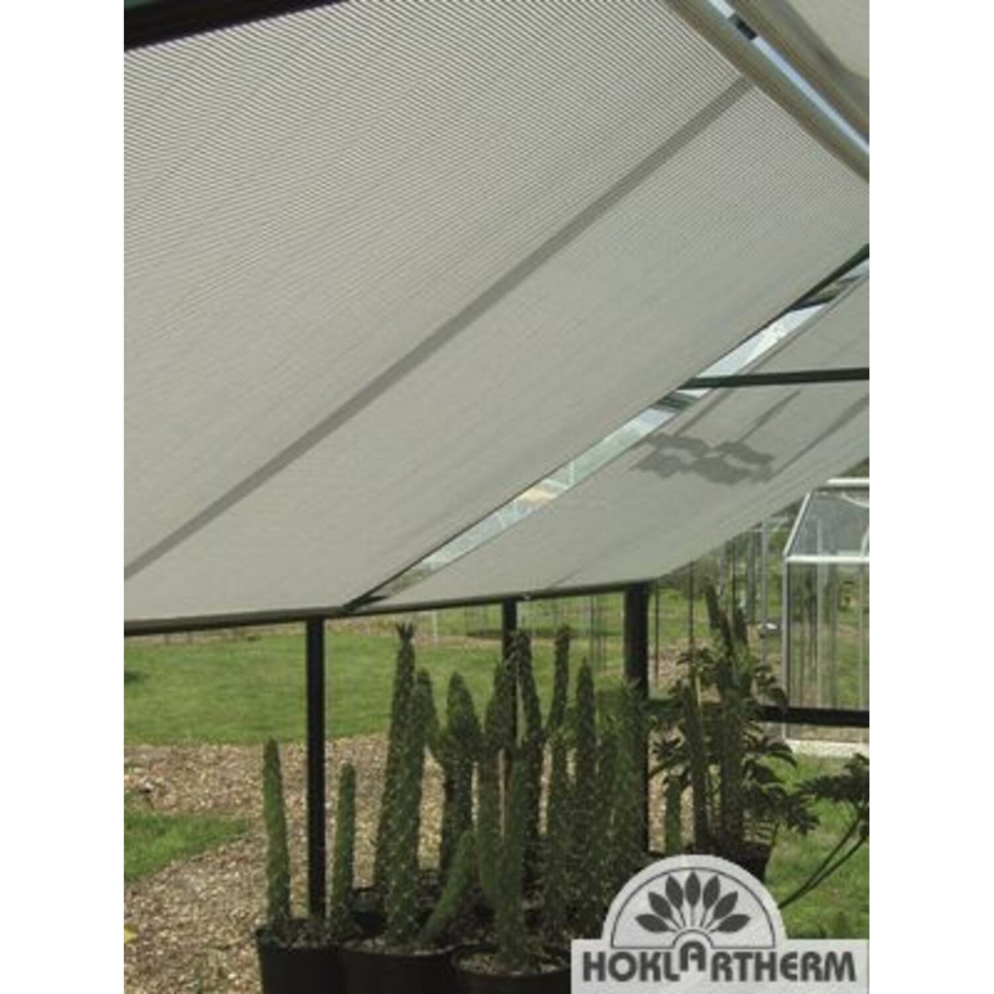 Hoklartherm | Retractable Shade Cloth Curtains for Greenhouses 8ft long in 6 widths, White Aluminized