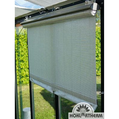 Hoklartherm | Retractable Roller Shade Cloth Curtains for Greenhouses 8ft long in 6 widths, White Aluminized