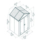 Palram - Canopia | Rubicon Polycarbonate Storage Shed With Floor - Gray