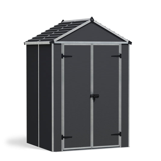 Palram - Canopia | Rubicon Plastic Storage Shed With Floor - Gray