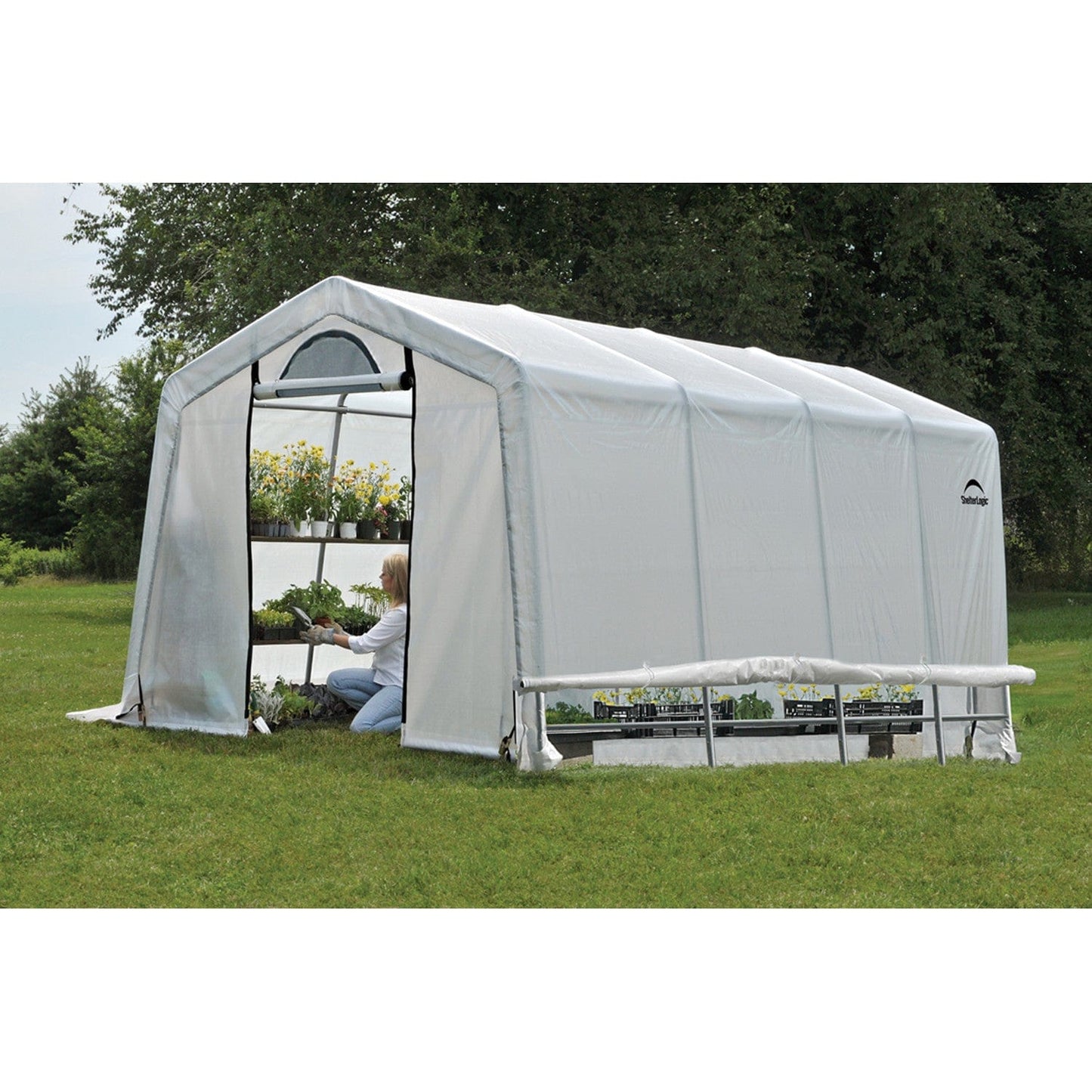 ShelterLogic | GrowIT Greenhouse-in-a-Box Translucent Peak Grow Tent - 10 ft Wide