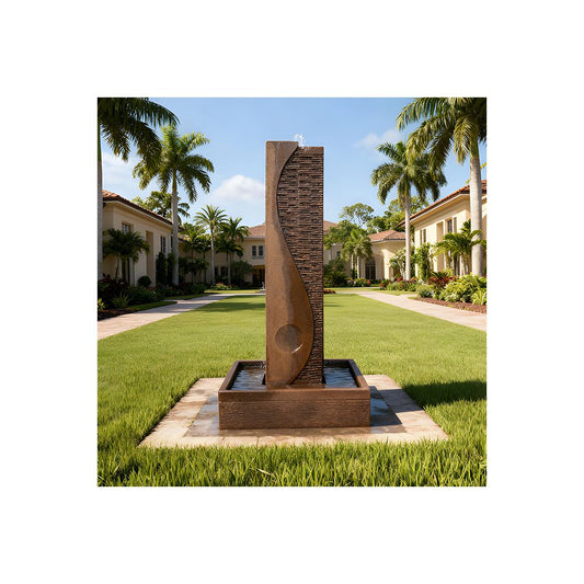 Exaco | Ying Yang Fountain – Modern Decorative Water Feature - MyGreenhouseStore.com