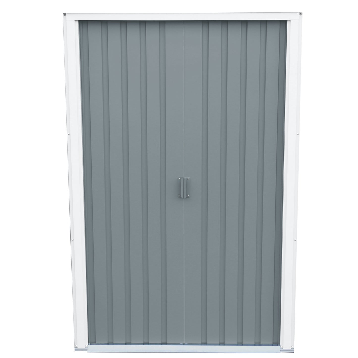 DuraMax | 8x6 ft Top Pent Roof Metal Storage Shed With Skylight - Light Gray | Eastern States