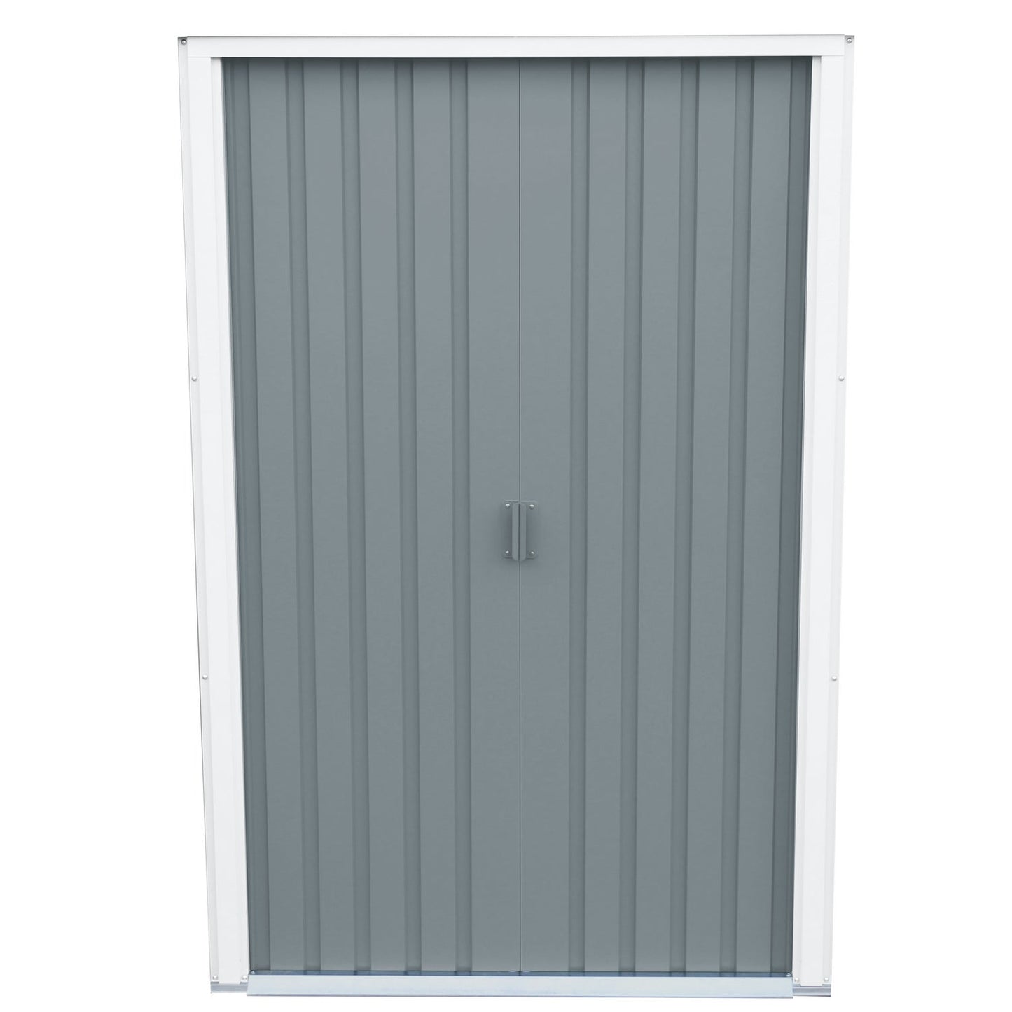 DuraMax | 8x6 ft Top Pent Roof Metal Storage Shed With Skylight - Light Gray
